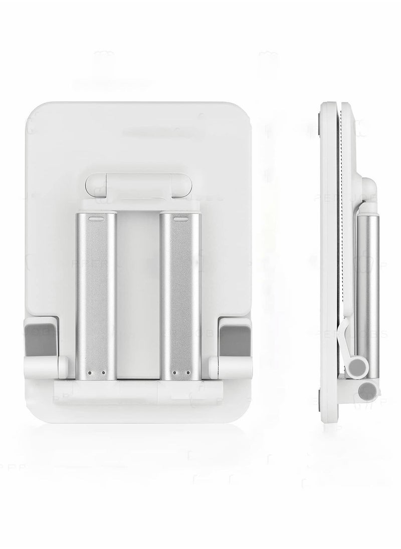 Y&D Tablet Holder Dual Tube Foldable Adjustable Multi-Angle Universal Extremely Stable (Pearl White)  - Image 1