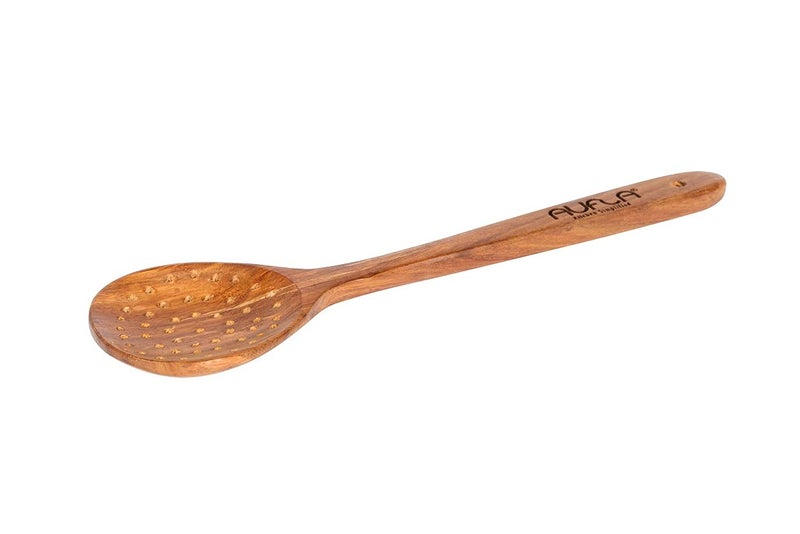 AUFLA Quality Wooden Hand Crafted Cooking Spoon Set Natural Rose WoodSheesham Wood Utensils for Cooking Set of 6 - Image 2