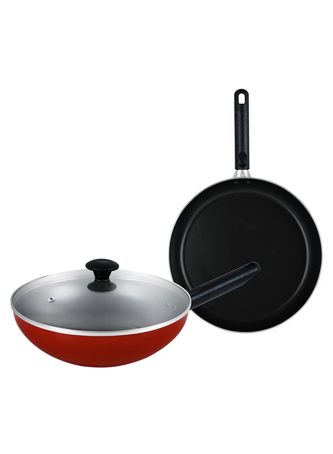 Prestige Classique Value Pack Frypan + Wok Red 28+26cm - Image 1