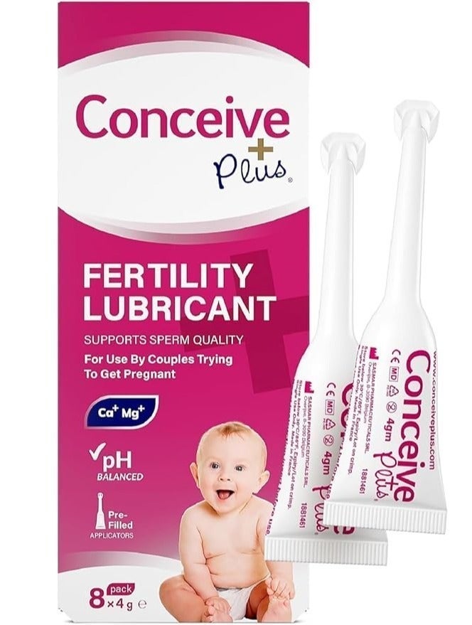 sasmar Conceive Plus – Fertility-Friendly Lubricant for Couples (8 × 4 g) – pH Balanced and Sperm-Friendly - Image 1
