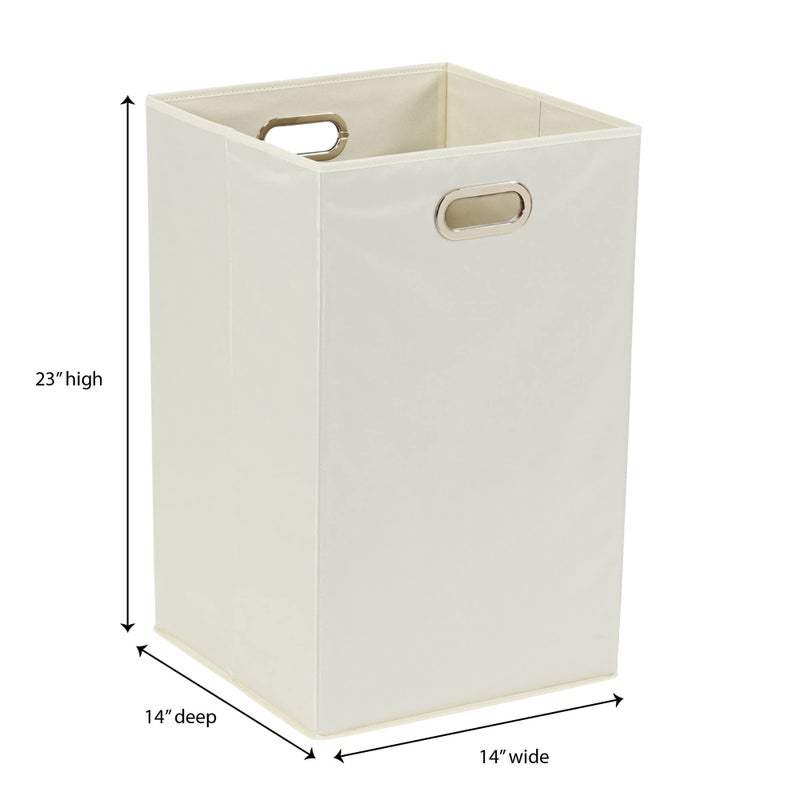 Household Essentials Folding Laundry Hamper, Natural - Image 3