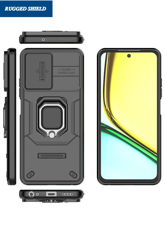 RUGGED SHIELD Realme C67 Phone Case, Realme C67 Case with Slide Camera Cover, Heavy Duty Shockproof Phone Case Cover with Kickstand for Realme C67 4G, Black  - Image 3