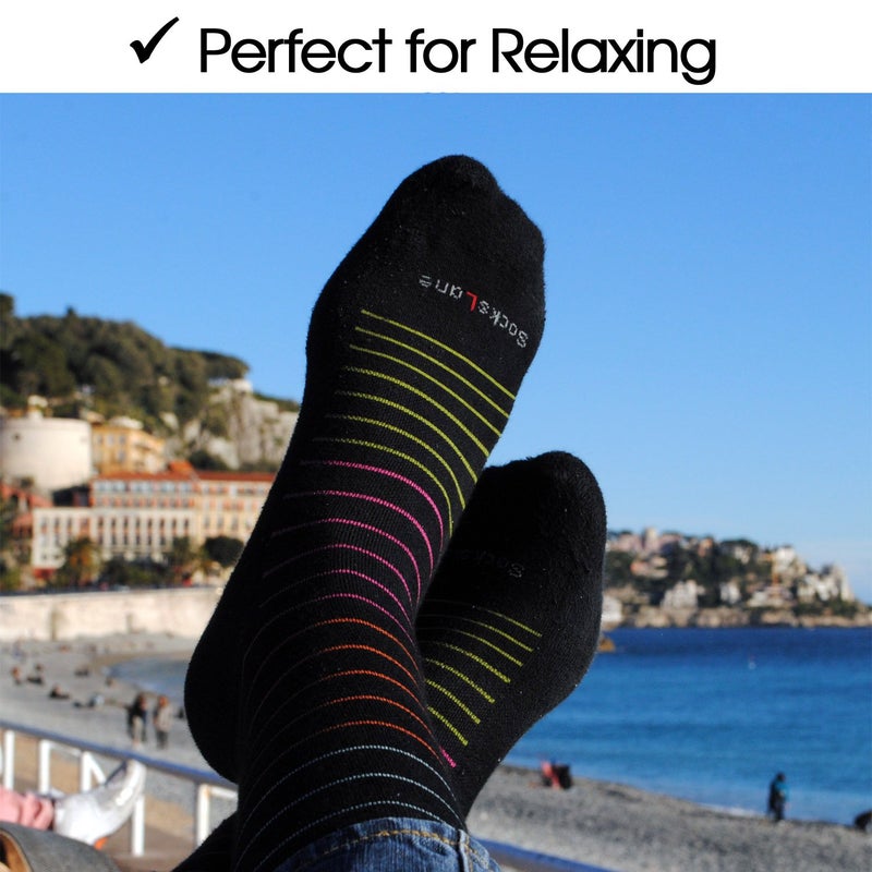 SocksLane Cotton Compression Socks, 15â€“20 mmHg Graduated Support, Knee-High Medical Compression (Gray Stripes S/M) - Image 4