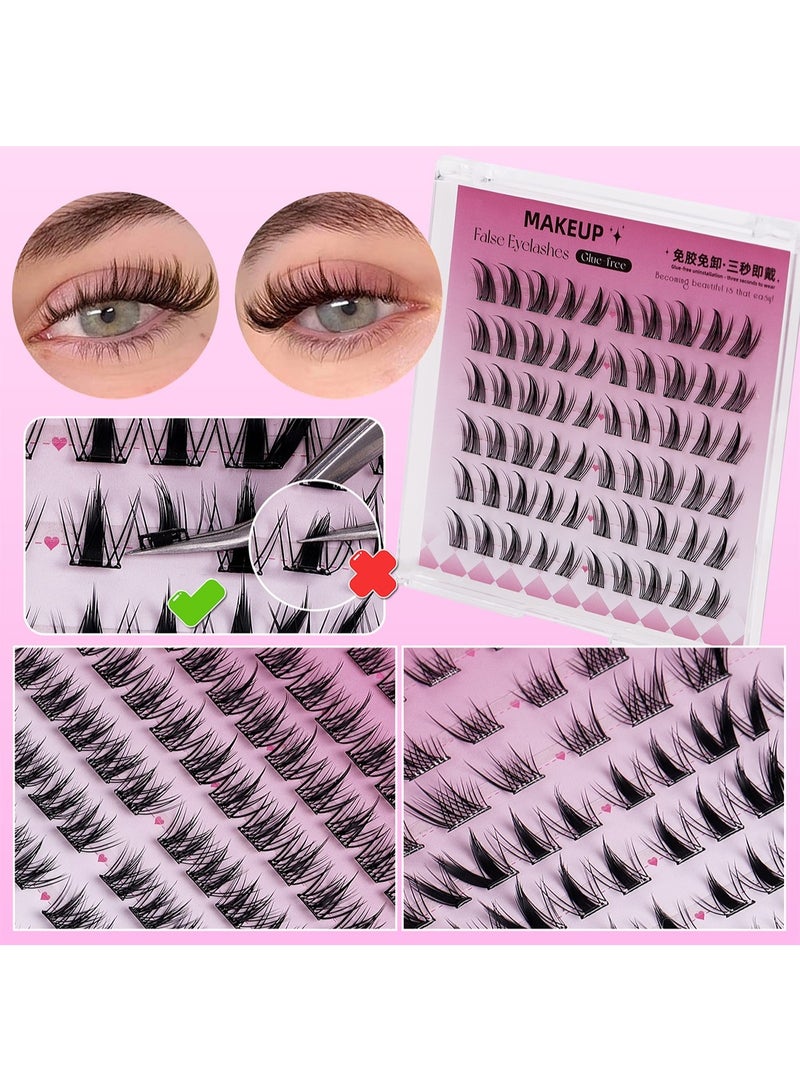 80 clusters of segmented eyelashes, with their own glue, the two styles are mixed and matched to create beautiful eyes, so that the eyes are naturally enlarged, easy to wear and quick to remove. Easy to create a charming shape, waterproof, sweatproof and oilproof, not afraid of high temperatures, so that you are full of energy and spirits! - Image 3