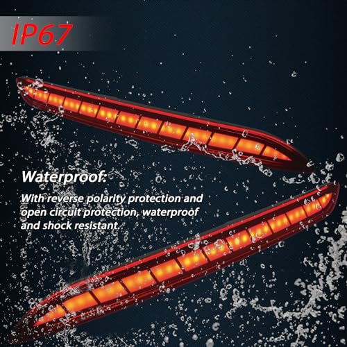 GEEGEETOP Red Lens LED Rear Reflector Bumper Fog Light Assembly Compatible With Honda Accord 2023 2024 LX EX Sport Hybrid Functions 3-In-1 Kit (RED) - Image 4