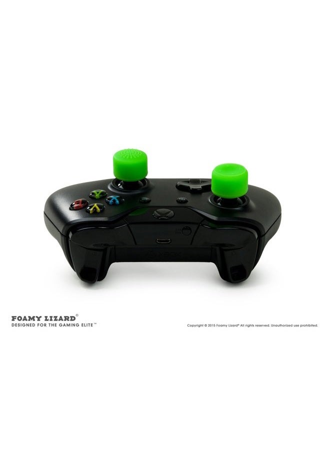 Foamy Lizard AceShot Thumb Grips (8pc) for Xbox One (Series X, S) – Sweat Free 100% Silicone Precision Raised Antislip Rubber Analog Stick Grips For Xbox One Controller (8 grips) GREEN - Image 3