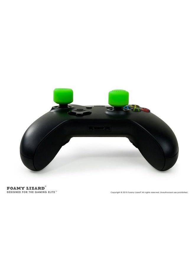 Foamy Lizard AceShot Thumb Grips (8pc) for Xbox One (Series X, S) – Sweat Free 100% Silicone Precision Raised Antislip Rubber Analog Stick Grips For Xbox One Controller (8 grips) GREEN - Image 2