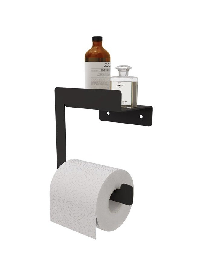 Generic Toilet Paper Holder with Shelf, High Quality, stainless steel, Modern Bathroom .  - Image 1