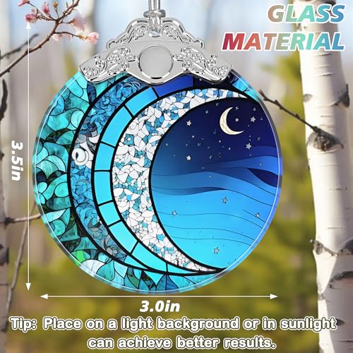 Jocidea Art Blue Moonlight Stained Glass Orament Christmas Ornament Christmas Decorations for Tree Holiday Present ldeas Gift Exchange - Image 3