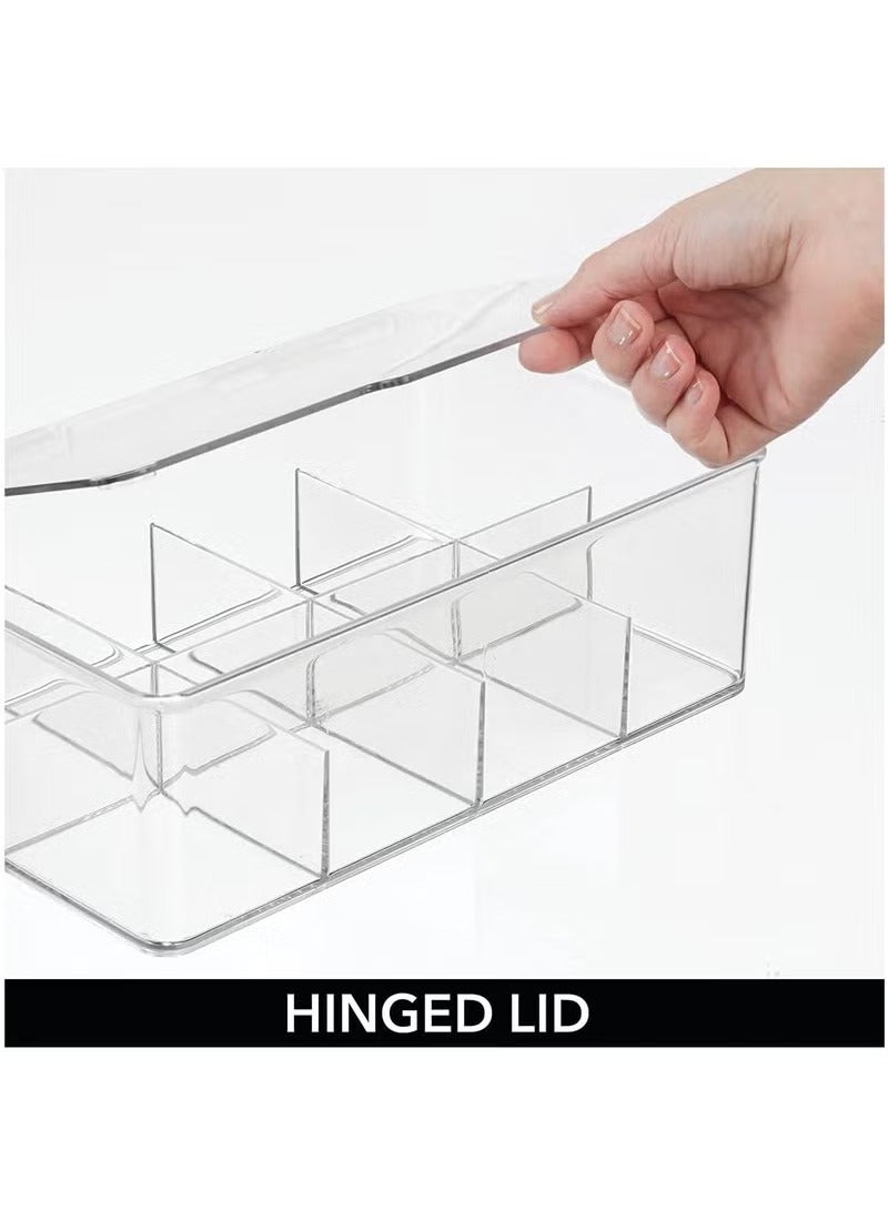 Easy Select Tea Chest Box - 1PC Tea Storage Box with 8 Compartments Holds up to 100 Tea Bags Each -Tea Organiser - Tea Bag Storage Box - Clear - Image 4