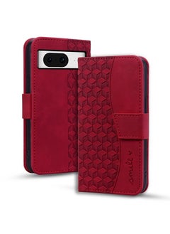For Google Pixel 8 Business Diamond Buckle Leather Phone Case with Lanyard(Wine Red)