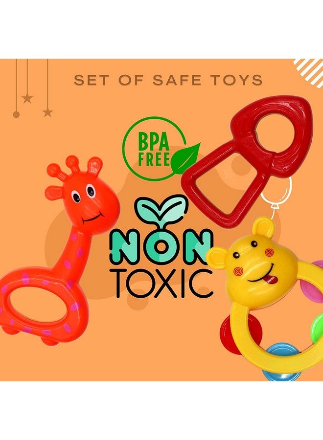 أم كيو فيت مجموعة خشخيشة موسيقية جذابة وغير سامة من mQFIT للأطفال الرضع والأطفال الصغار (متعددة الألوان) مكونة من 3 قطع - Image 5