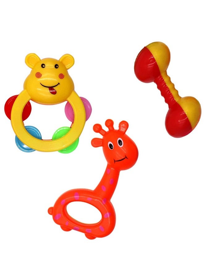 أم كيو فيت مجموعة خشخيشة موسيقية جذابة وغير سامة من mQFIT للأطفال الرضع والأطفال الصغار (متعددة الألوان) مكونة من 3 قطع - Image 1