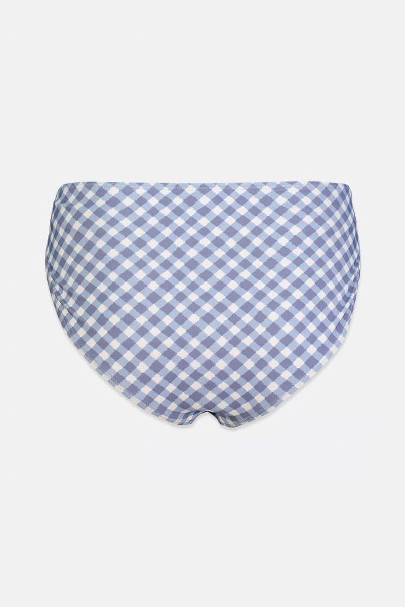 C&C California Women Checkered Bikini Bottom, Denim - Image 2