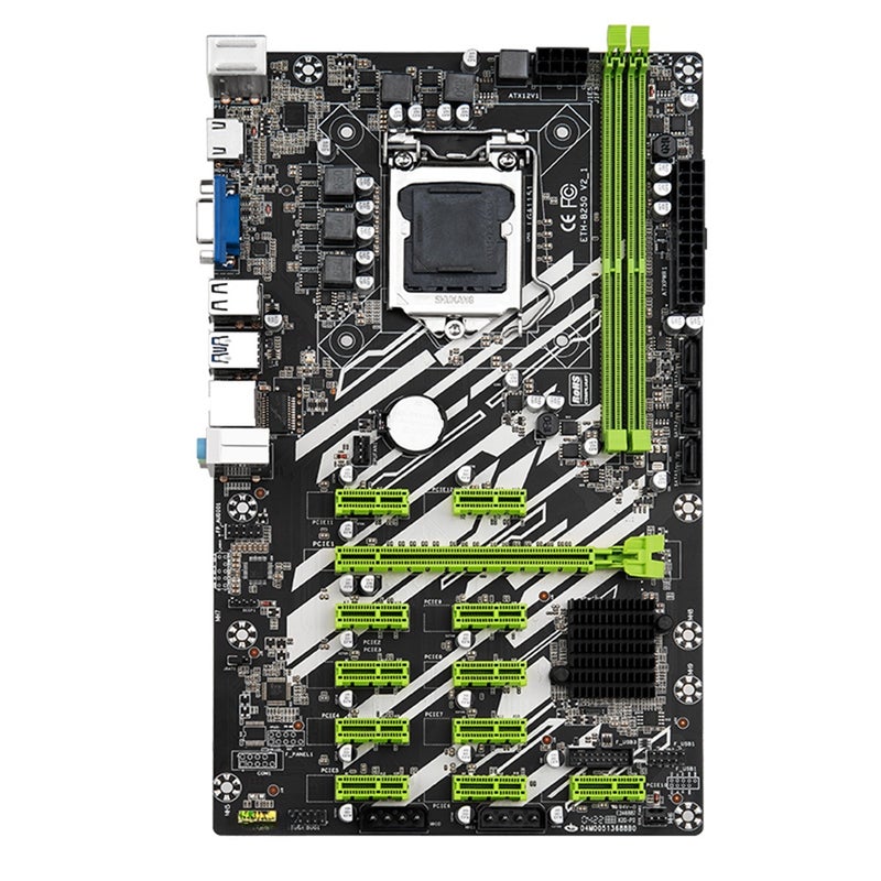 لوحة الأم LGA1151: لوحة دقيقة مطبوعة عالية الجودة سوداء بشبكة غيغابايت - تدعم 12 كرت جرافيك، و2 فتحات ذاكرة DDR4 معالجات Intel Core/Pentium/Celerجيل من 6 إلى 8 - Image 1