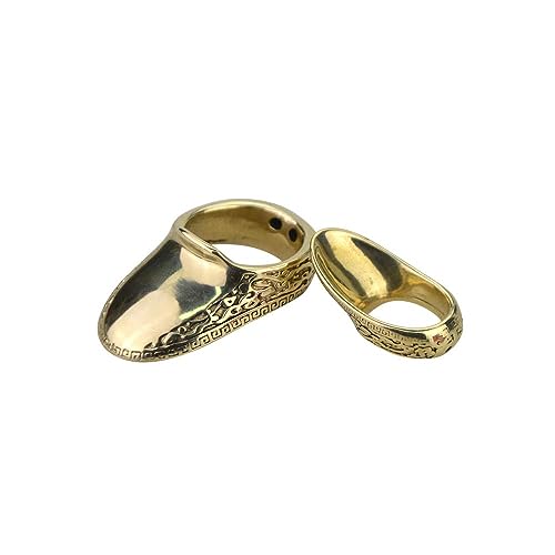 AMEYXGS Archery Thumb Ring Handmade Brass Finger Protector Thumb Protector Ring for Outdoor Archery Hunting Accessories Finger Tab (23#) - Image 1
