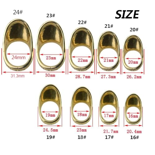 AMEYXGS Archery Thumb Ring Handmade Brass Finger Protector Thumb Protector Ring for Outdoor Archery Hunting Accessories Finger Tab (23#) - Image 4