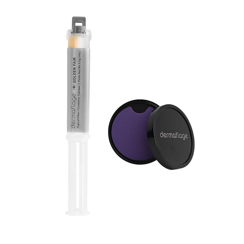 Dermaflage Scar Filler Kit Golden Fair Deep Scar Cover and Waterproof Concealer for Acne Scars Wrinkles and Ice Pick Scars Makeup 1 mo supply