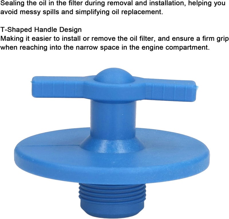 woobles Car Oil Filter Screw Plug ABS Oil Filter Plug Tool Blue Replacement for 2500/3500 Oil Cleaner Screw Plug T Handle Oil Cleaner Plug Oil Filter Plug Tool - Image 2