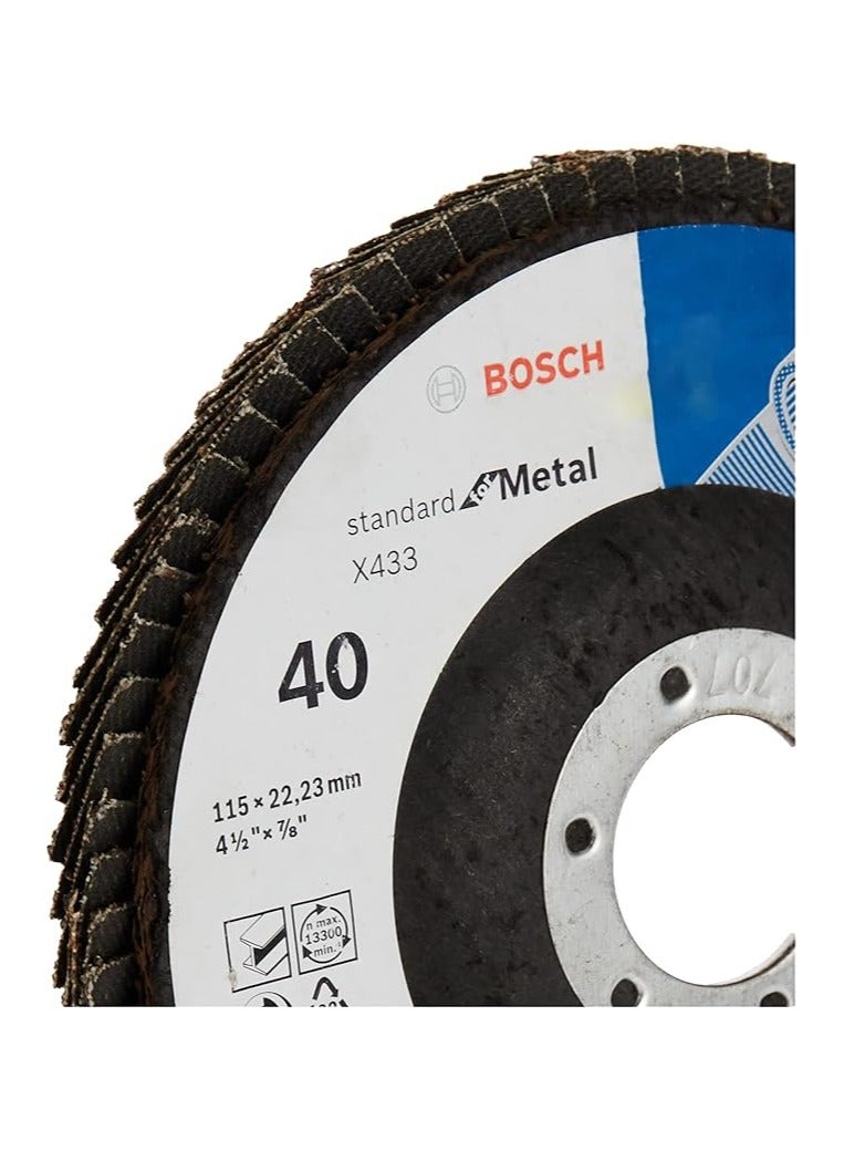 Bosch 4.5” Flap Disc – Grit 40 – 2608601707 | For Metal & Wood - Image 3