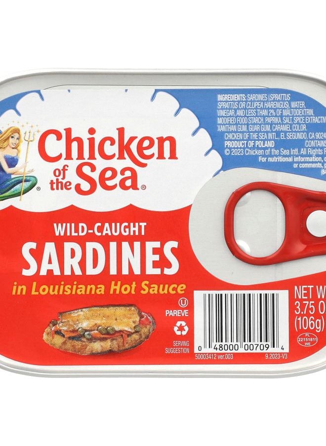 Chicken Of The Sea Wild Caught Sardines In Louisiana Hot Sauce 3.75 oz (106 g) 