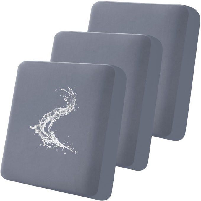 WATERPROOF COUCH CUSHION COVERS STRETCH WASHABLE SOFA CUSHION COVER SOFT SOFA SLIPCOVER ELASTIC NONSLIP FURNITURE PROTECTOR FOR PETS KID 3 PACK GREY