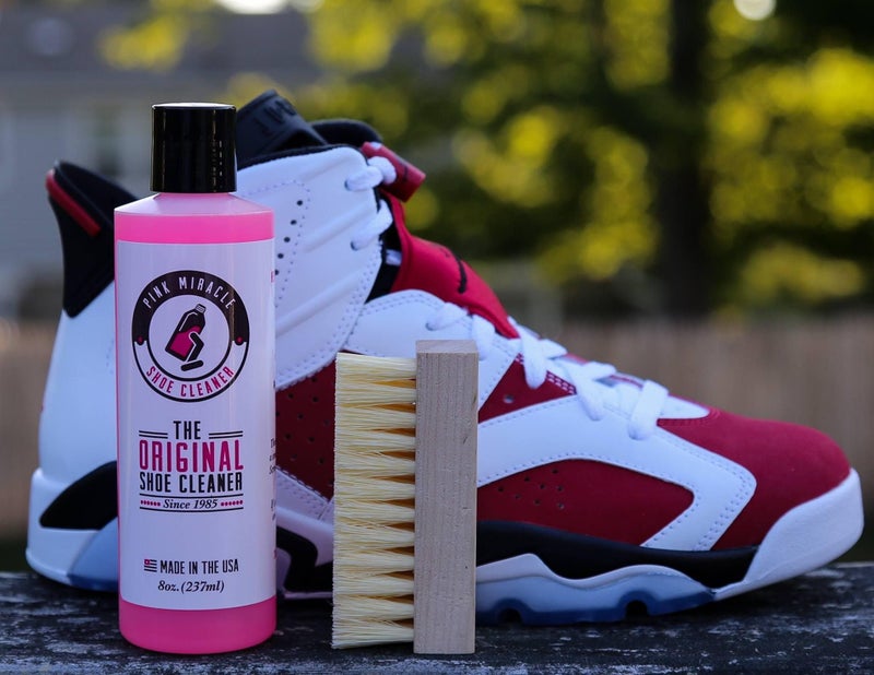 Pink Miracle Shoe Cleaner Kit 8oz Bottle Fabric Cleaner For Leather, Whites, and Nubuck Sneakers - Image 2