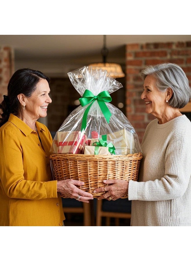 موريباك أكياس سيلوفان كبيرة جدًا من مورباك، أكياس سلة شفافة كبيرة مقاس 35 × 47 بوصة، 10 قطع من السيلوفان/لفائف السيلوفان لسلال الهدايا - Image 3