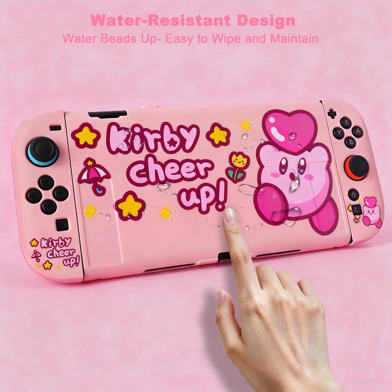 TIKOdirect Protective Case for Switch 2, Protected by Soft Full Skin Cover with Pretty Cute Pattern, Silicone Slim Shockproof Back and Grip Case for Switch 2, Pink - Image 3