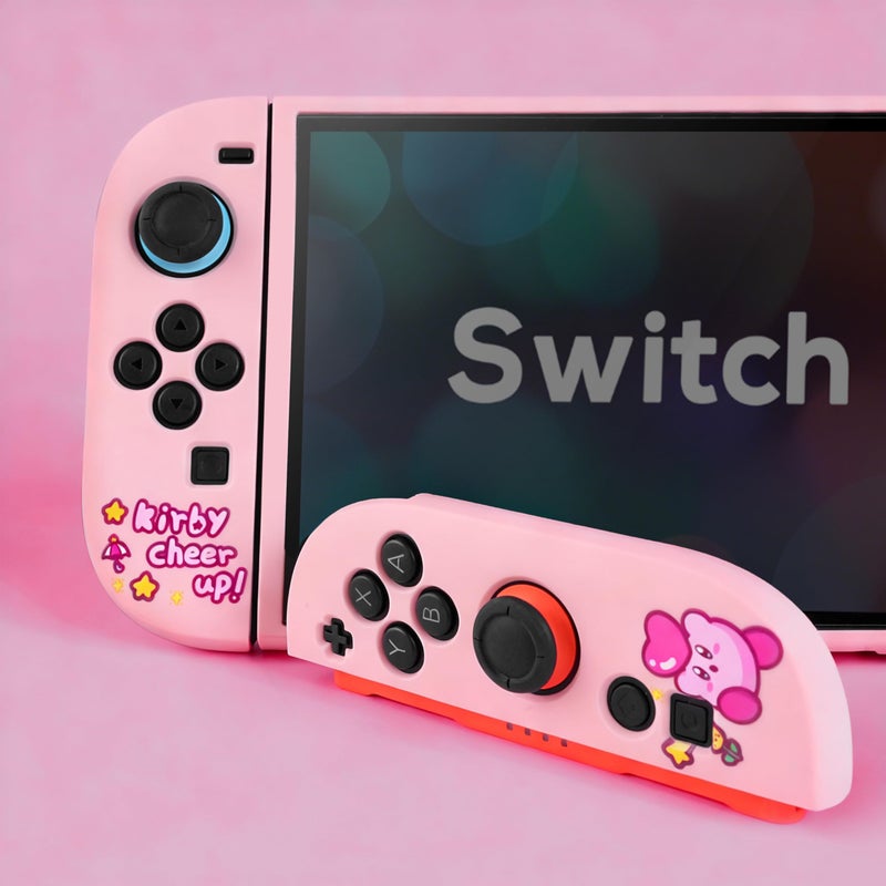 TIKOdirect Protective Case for Switch 2, Protected by Soft Full Skin Cover with Pretty Cute Pattern, Silicone Slim Shockproof Back and Grip Case for Switch 2, Pink - Image 5