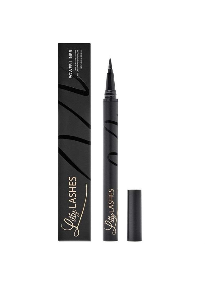 Lilly Lashes - Power Liner - Black | 2-in-1 Eyeliner and Lash Adhesive| All-Day, Waterproof Eyeliner | Smudgeproof Eyeliner | Natural Eyeliner and Adhesive - Image 1