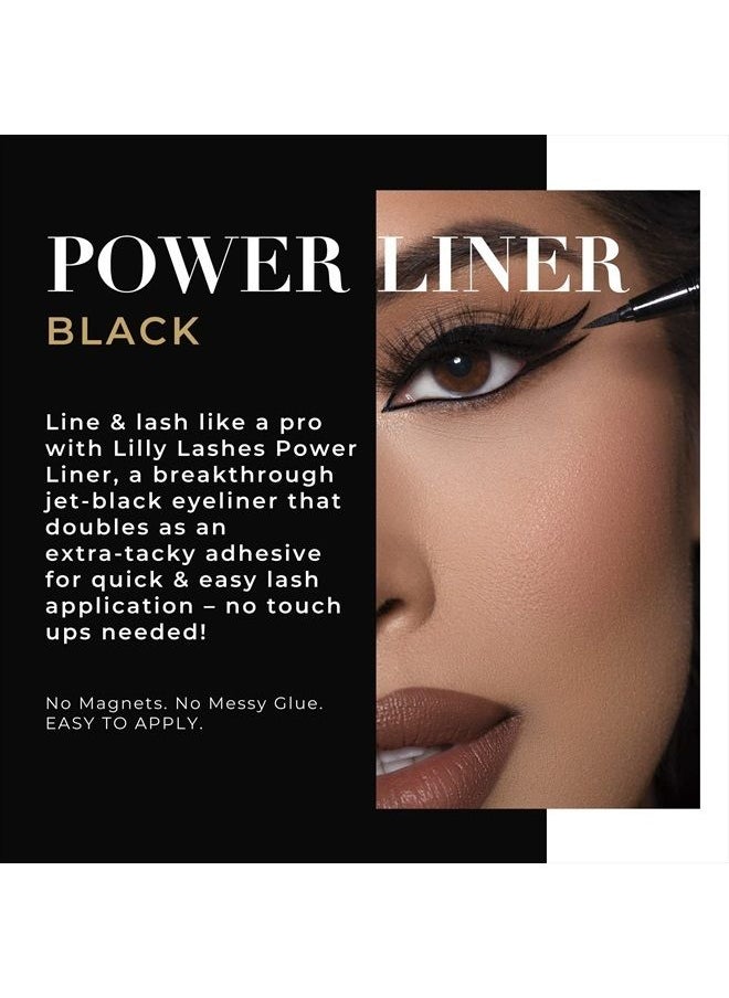 Lilly Lashes - Power Liner - Black | 2-in-1 Eyeliner and Lash Adhesive| All-Day, Waterproof Eyeliner | Smudgeproof Eyeliner | Natural Eyeliner and Adhesive - Image 1