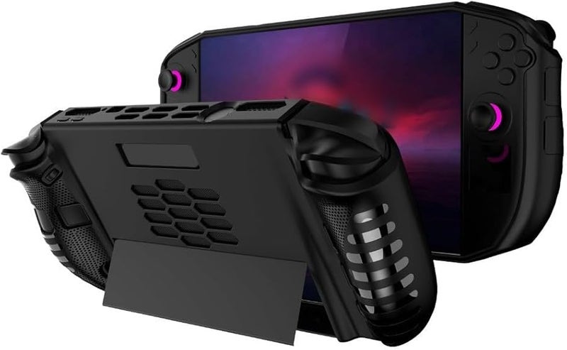 حافظة TPU سوداء مضادة للصدمات مع حامل للجهاز المحمول لينوفو ليجيون جو 2 لألعاب الكمبيوتر - Image 2