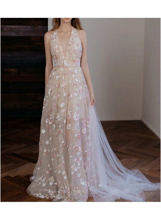 Loquat Elegant Sheer Toasting Dress - Image 5