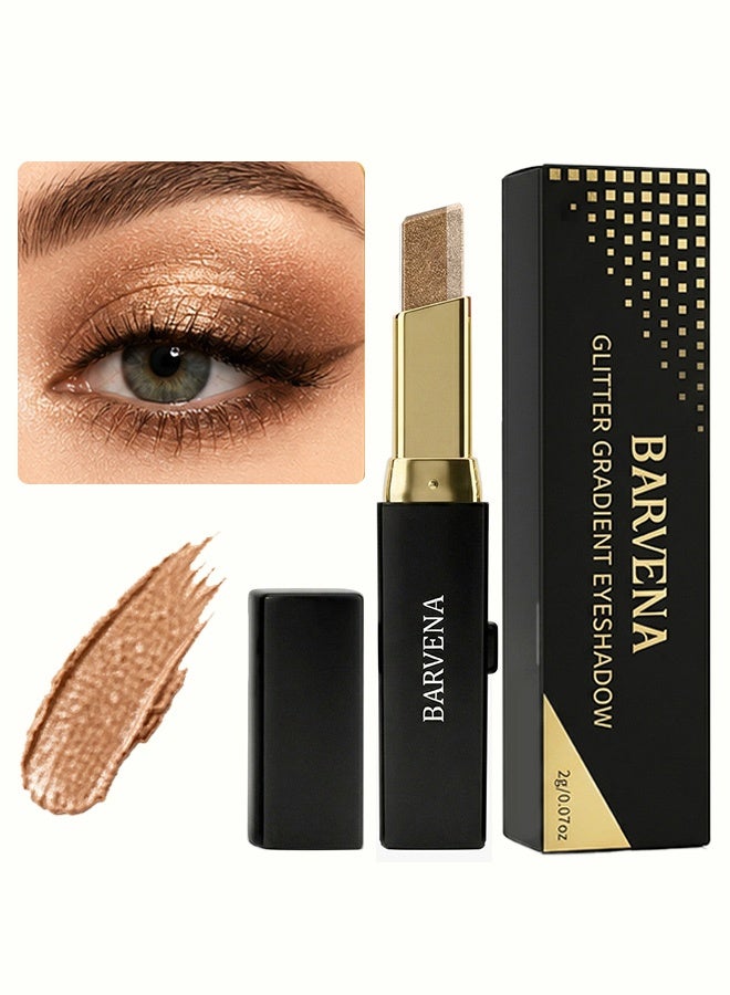 BARVENA Glitter Gradient Eyeshadow Stick Dual-Use Makeup Stick Long-Lasting Shimmery Eyeshadow and Lipstick,02 Taupe Bronze - Image 1