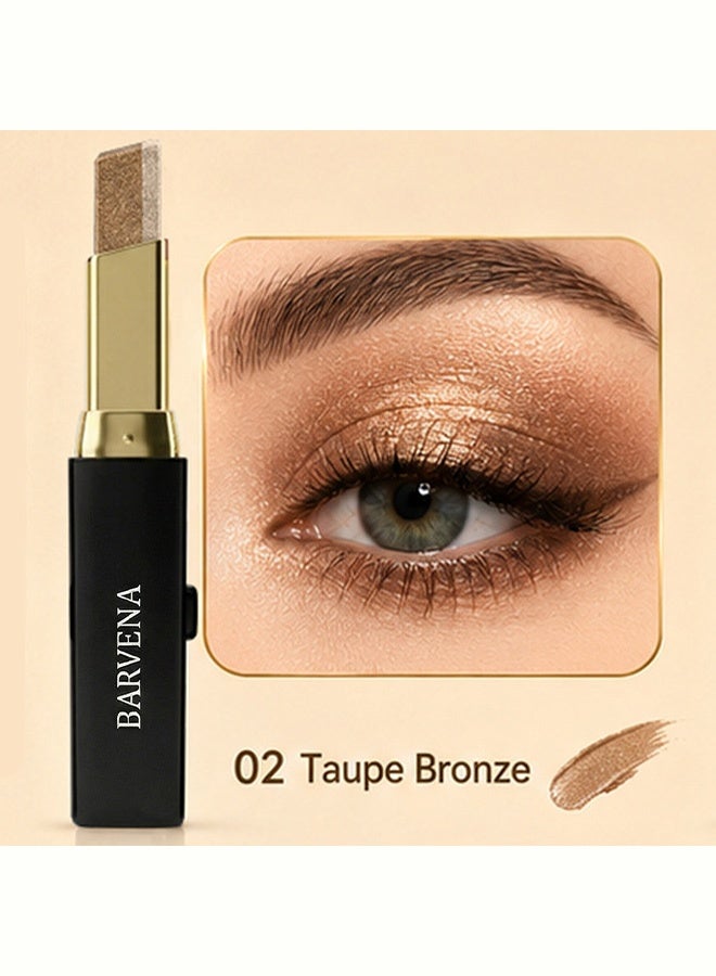 BARVENA Glitter Gradient Eyeshadow Stick Dual-Use Makeup Stick Long-Lasting Shimmery Eyeshadow and Lipstick,02 Taupe Bronze - Image 2
