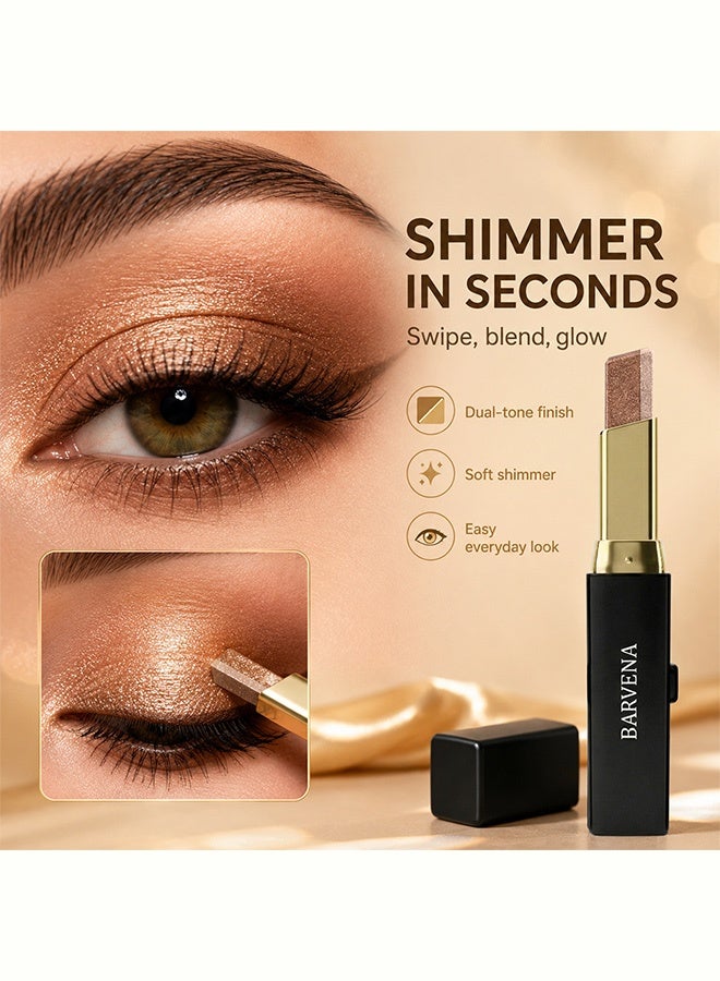 BARVENA Glitter Gradient Eyeshadow Stick Dual-Use Makeup Stick Long-Lasting Shimmery Eyeshadow and Lipstick,02 Taupe Bronze - Image 4