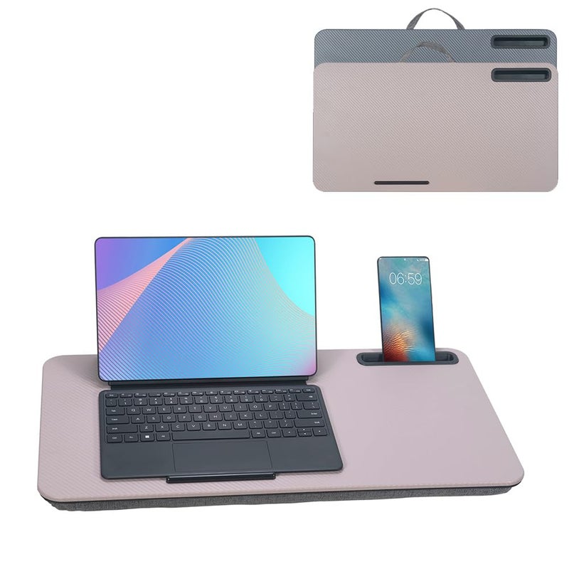 YUELAKE Portable Laptop Desk Fits Up to 16â€œ Laptops, with Tablet Slot, Built-in Cushion, Great for Home & Office,Lap Desk for Laptop,Lap Desk with Cushion (Grey Violet, Large) - Image 1