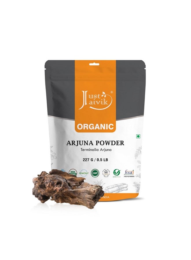Just Jaivik Just Jaivik 100% Organic Arjuna Bark Powder (Terminalia Arjuna) 1/2 LB, 08 oz, 227g USDA Certified Organic- Biodegradable Resealable Zip Lock Pouch Traditional rejuvenative and Tonic for The Heart* - Image 1