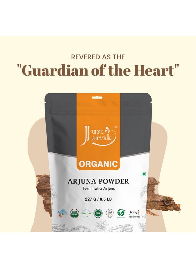 Just Jaivik Just Jaivik 100% Organic Arjuna Bark Powder (Terminalia Arjuna) 1/2 LB, 08 oz, 227g USDA Certified Organic- Biodegradable Resealable Zip Lock Pouch Traditional rejuvenative and Tonic for The Heart* - Image 3