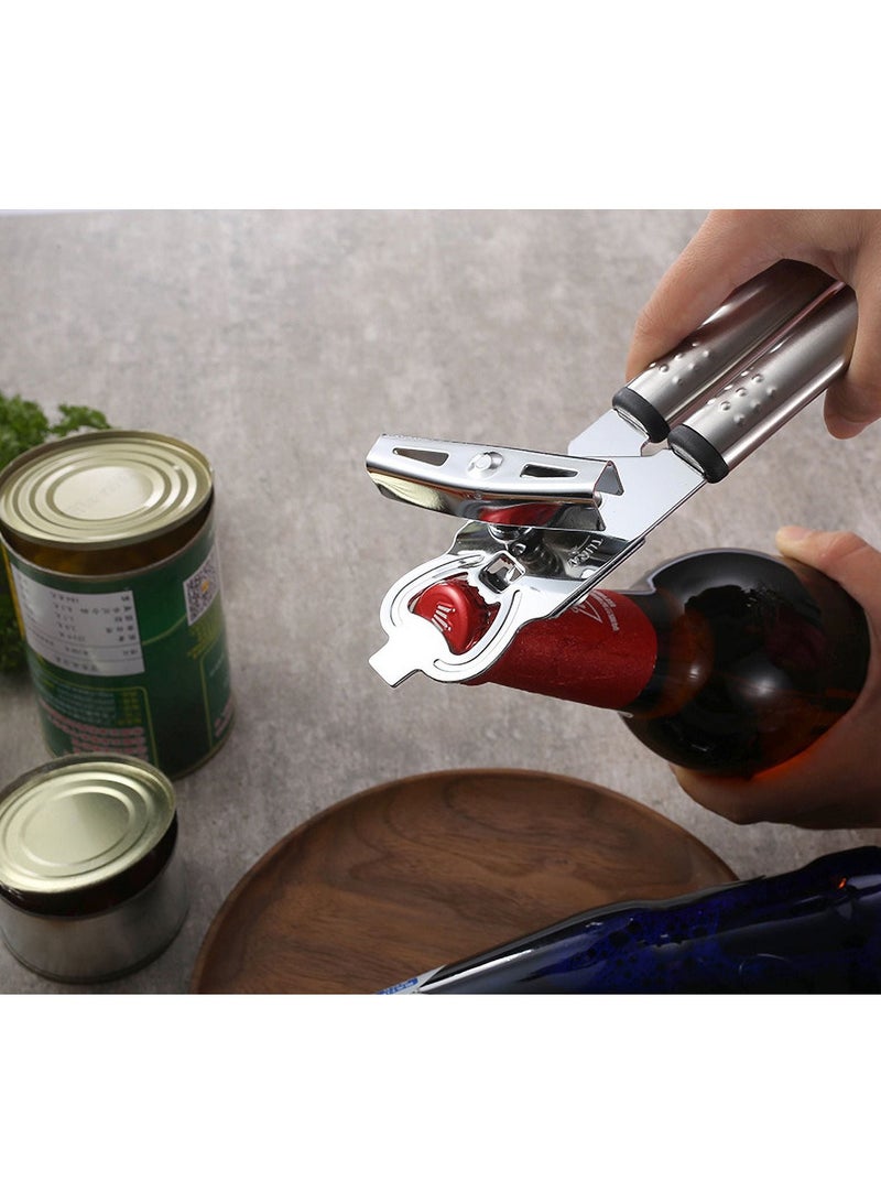 ON MART Stainless Steel Tin Opener Can Opener Manual Tin Cutter Heavy Duty Multipurpose Handheld Can Opener Super Sharp Cutting Wheel for Smooth Edge Cut, Easy Turn Knob Useful for Bottles, Cans and Tins for Household, Outdoor Camping - Image 5