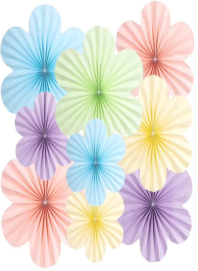 SUNBEAUTY 9 PCS Pastel Paper Flowers Decorations for Wall Paper Fans Classroom Decoration Paper Floral Backdrop Decor Paper Fans Decoration - Image 1