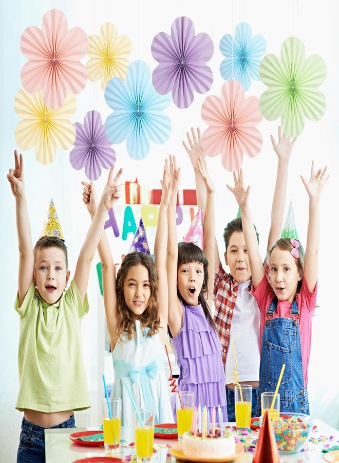 SUNBEAUTY 9 PCS Pastel Paper Flowers Decorations for Wall Paper Fans Classroom Decoration Paper Floral Backdrop Decor Paper Fans Decoration - Image 4