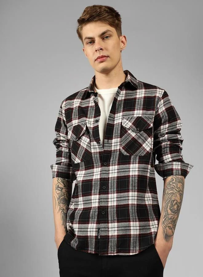 Dennis Lingo Dennis Lingo Checked Relaxed Fit Shirt with Pockets
