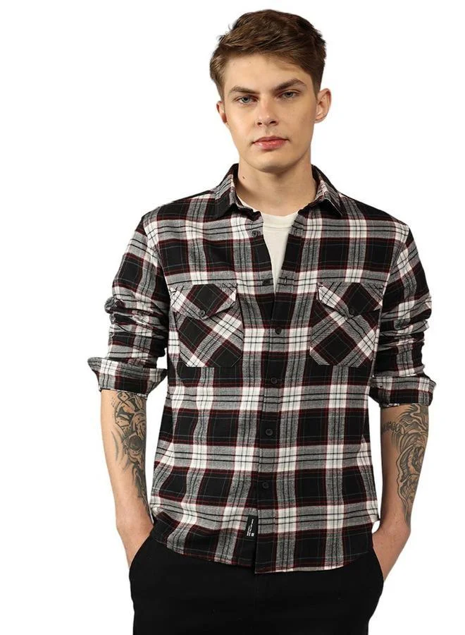 Dennis Lingo Dennis Lingo Checked Relaxed Fit Shirt with Pockets