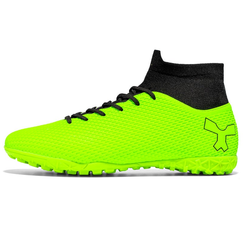 High-Top Football Shoes Male And Female Children Adolescent Students Tf Crushed Nails Artificial Lawn Leather Foot Training Sneaker - Image 1