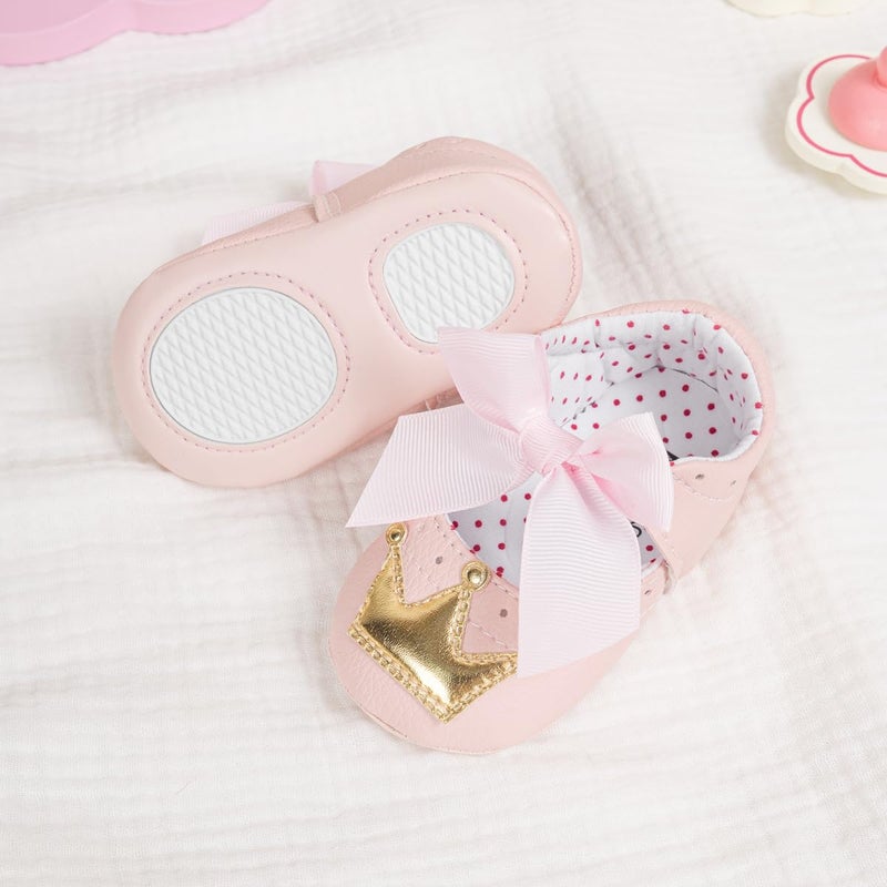 Meckior Infant Baby Girls Mary Jane Flats Non-Slip Rubber Sole Bowknot Princess Wedding Dress Shoes Toddler First Walkers - Image 3
