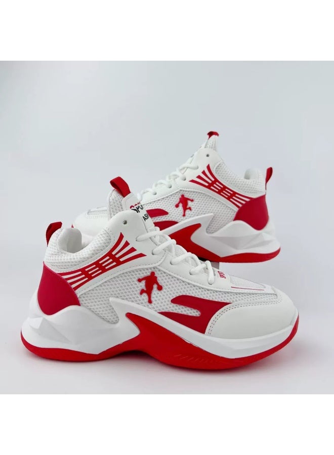 Men's Lace-up Chunky Sneakers, Athletic Shoes, Shock Absorbing And Breathable Shoes For Running Basketball Workout Gym