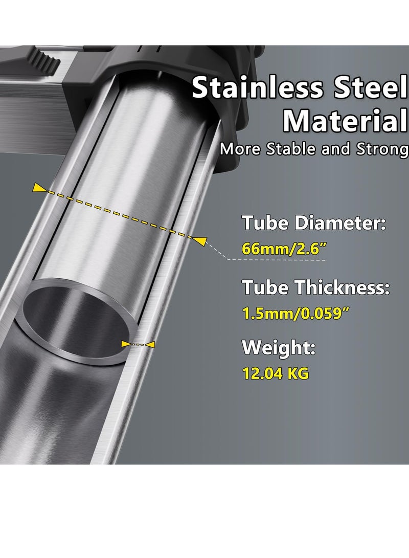 Stainless Steel Telescopic Ladder – 13 Steps, 380 cm Extension Height, Heavy-Duty, Foldable with Non-Slip Feet, 150 kg Load Capacity - Image 2