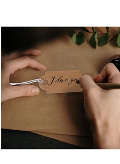 KASTWAVE 200 Pcs Mini Kraft Price Tags, Small Tags with Elastic String, Jewelry Tags Labels for Clothing, Gift (Brown,1.02×0.47inch)  - Image 3